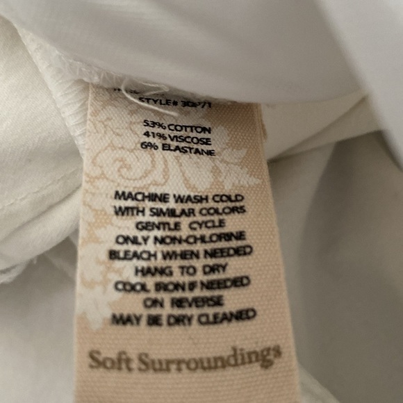 PM Soft Surroundings Essential Superla white trousers - Picture 7 of 11